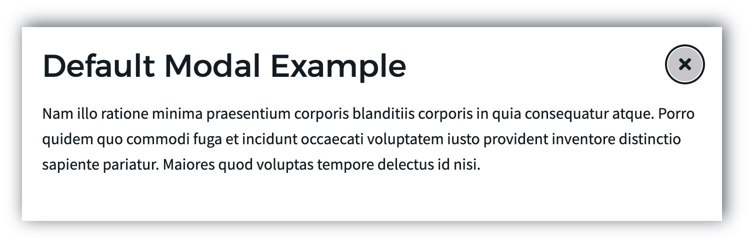 Screenshot of the Promenade Modal component