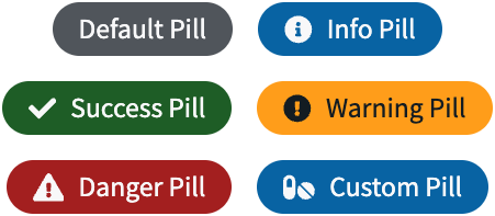 Screenshot of Promenade Pill component variants