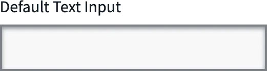 Promenade text input: a label reading Default Text Input above an empty bordered field.