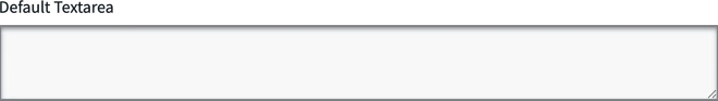 Promenade textarea: a label reading Default Textarea above an empty multi-line field with a resize handle.